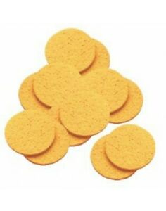 Cellulose Yellow Mask Removing Sponges (12) - Round 10cm