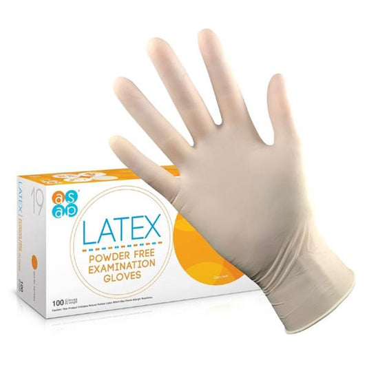 ASAP Latex Powder Free Gloves Natural Small