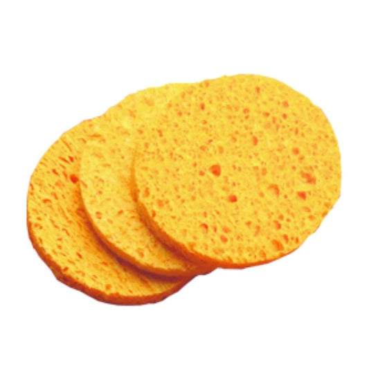Cosmetic Cellulose Yellow Sponges (3) - Round 7cm Also ACC10