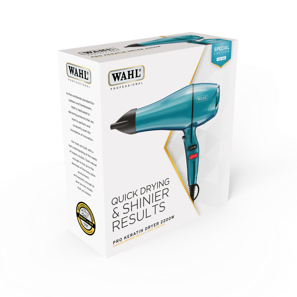 Wahl PRO KERATIN 2200W HAIR DRYER COOL TEAL