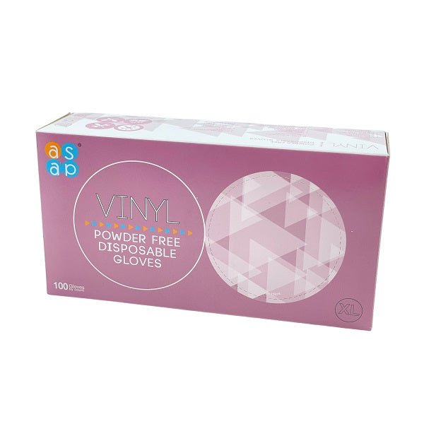 ASAP Vinyl Powder Free Gloves Clear Extra Large