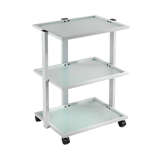 Stratus Beauty Trolley White Glass Shelves