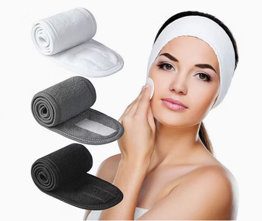 Velcro towelling headbands black
