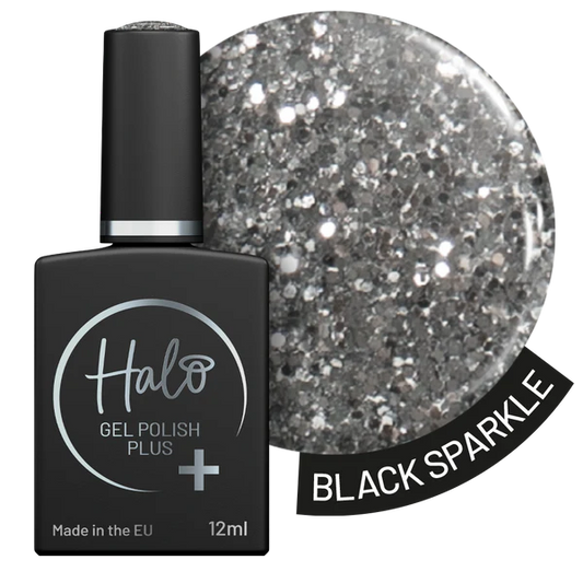 Halo Gel Polish Plus Black Sparkle 12ml