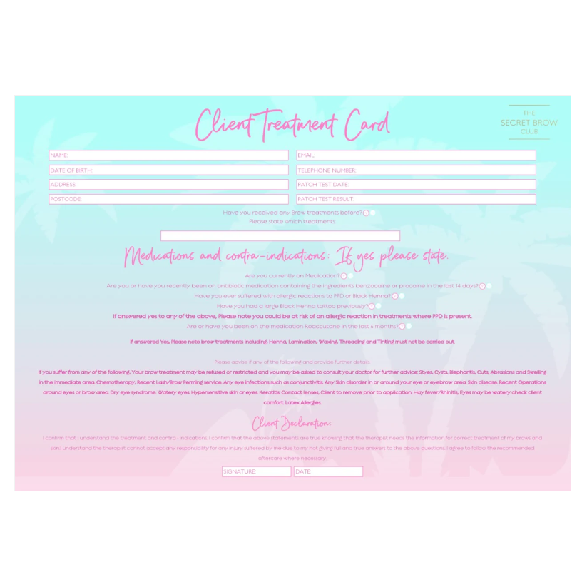 Client Treatment Cards
