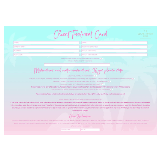 Client Treatment Cards