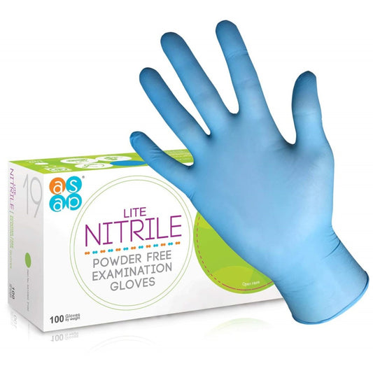 ASAP Vinyl Powder Free Gloves Blue Small