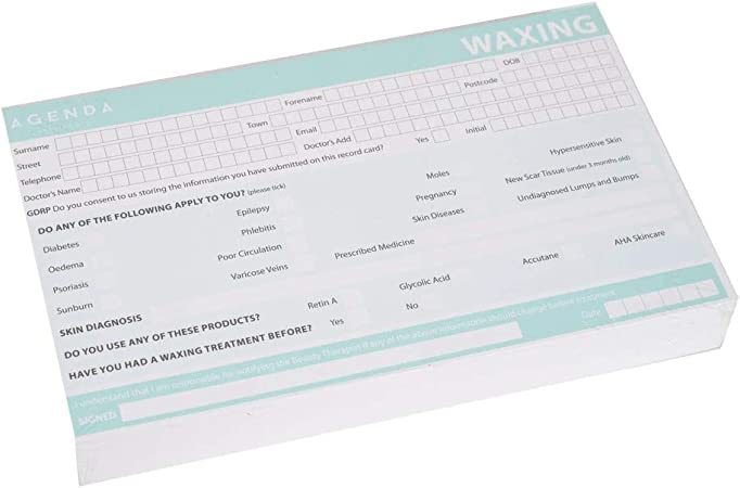 Waxing Consultation Cards