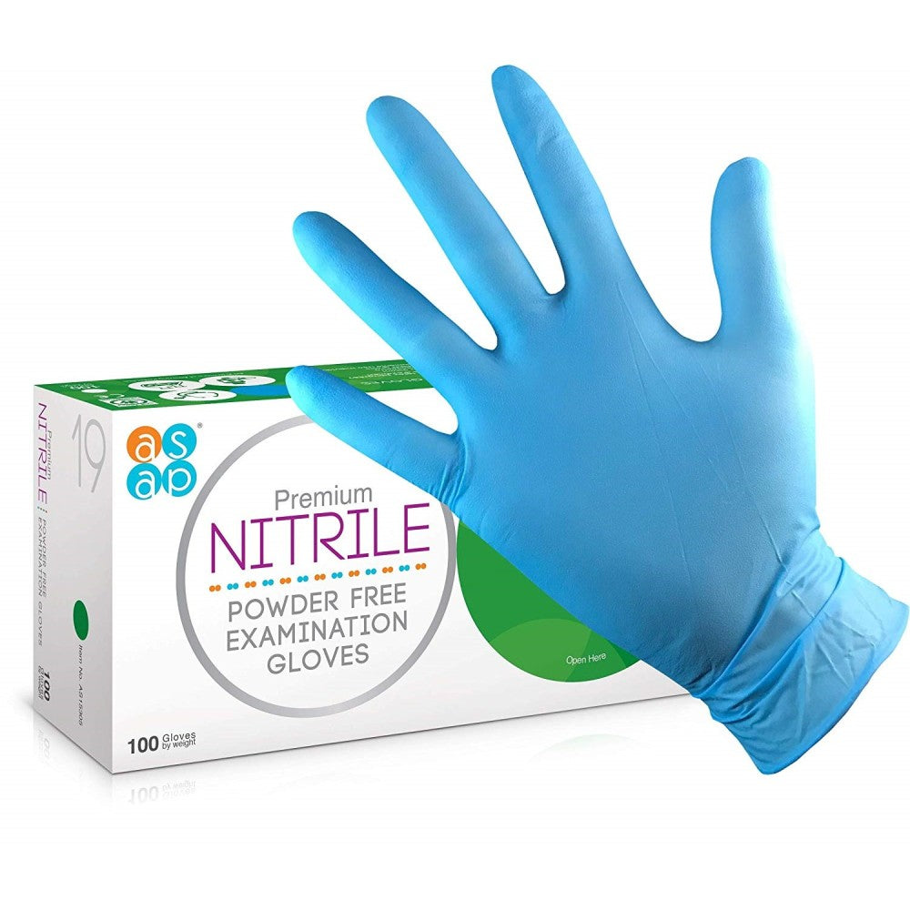 ASAP Nitrile Powder Free Gloves Blue Large