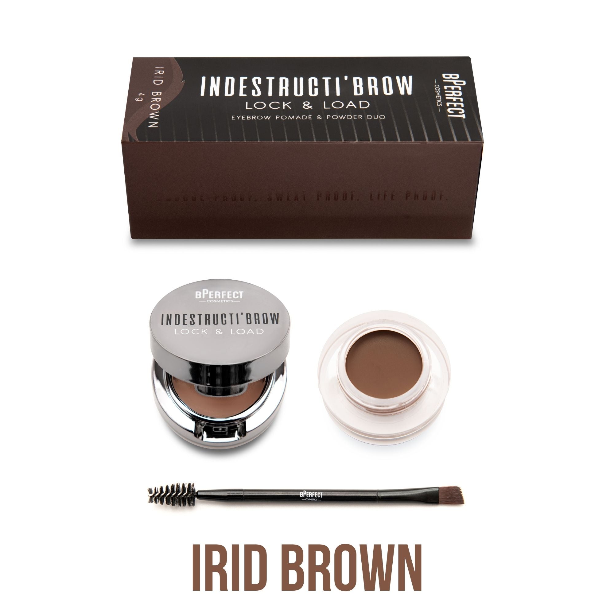 IndestructiBrow Lock and Load Eye Brow Set  Irid Brown 4g