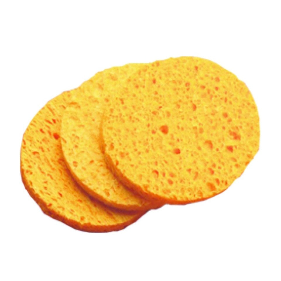 Cosmetic Cellulose Yellow Sponges (3) - Round 7cm Also ACC10
