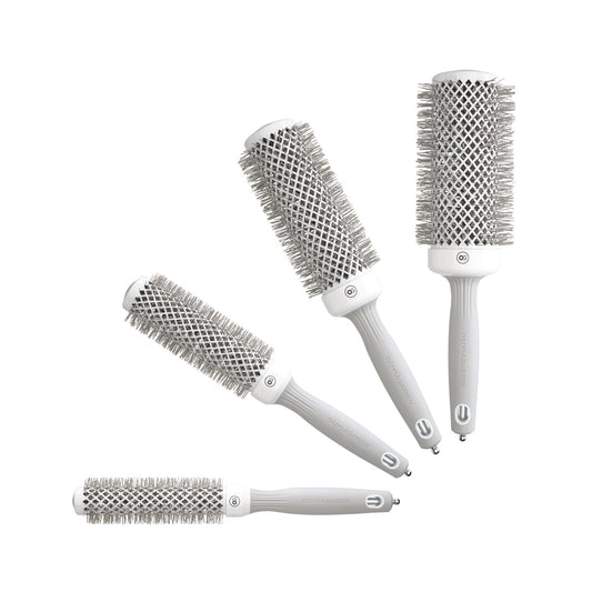Olivia Garden Expert Blowout Speed Wavy Bristles White & Grey 25mm