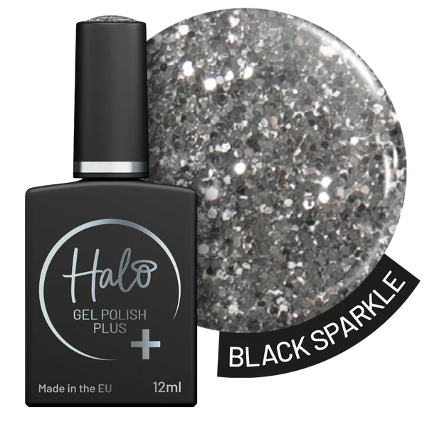 Halo Gel Polish Plus Black Sparkle 12ml