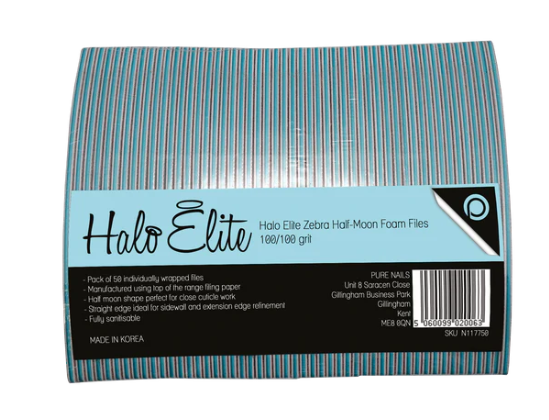 Elite half moon Zebra files 100/100 10pk