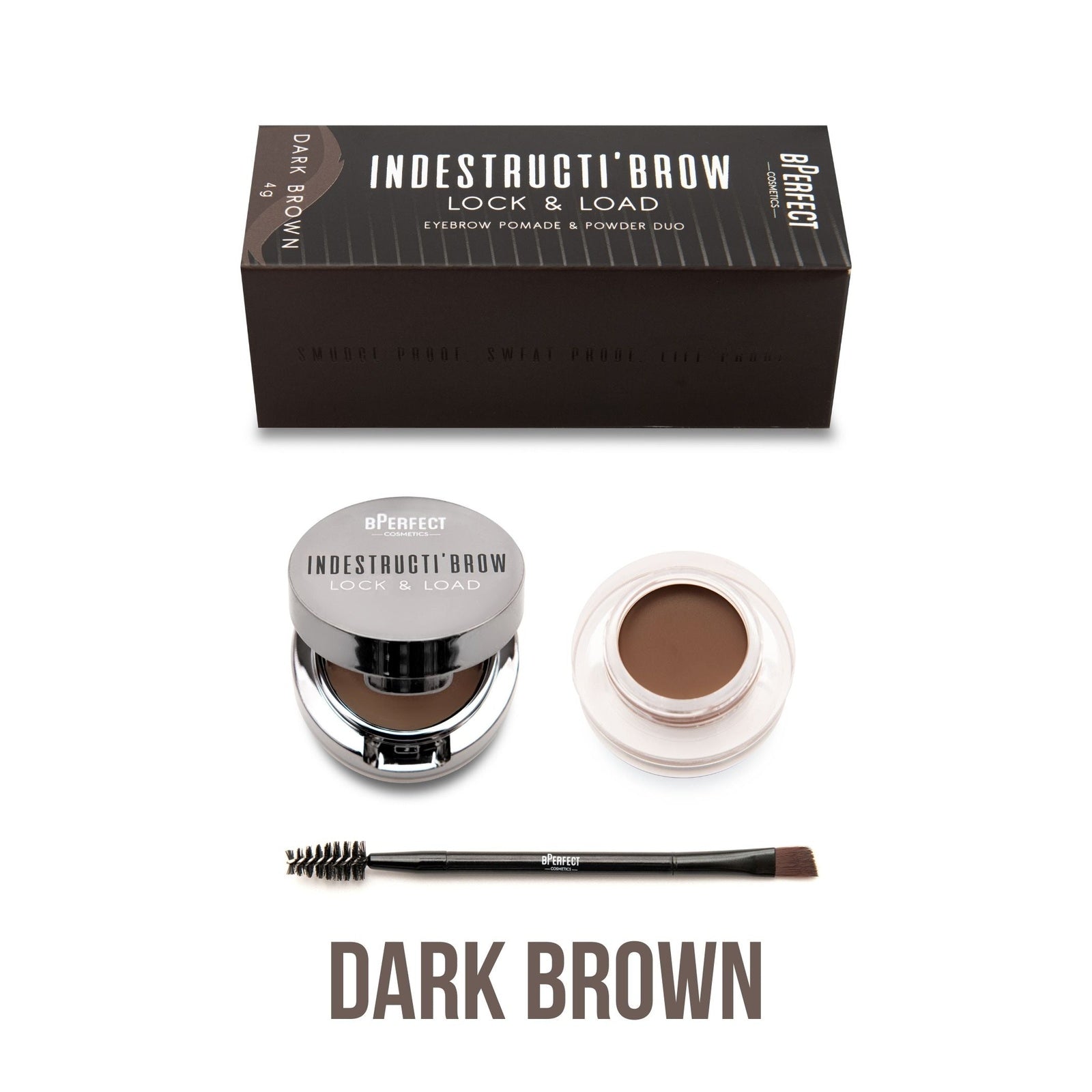 IndestructiBrow Lock and Load Eye Brow Set  Dark Brown 4g