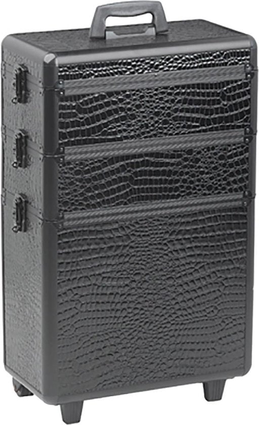Sibel Croco Aluminium Beauty Case Black * 6