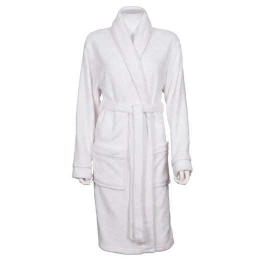 Fleece Bathrobe White