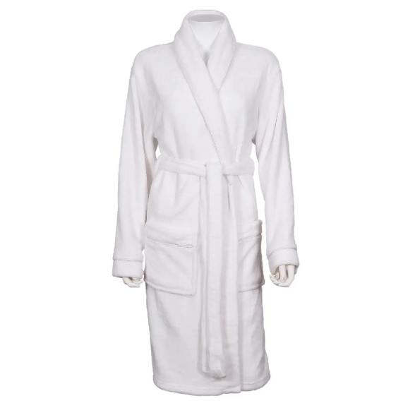 Fleece Bathrobe White
