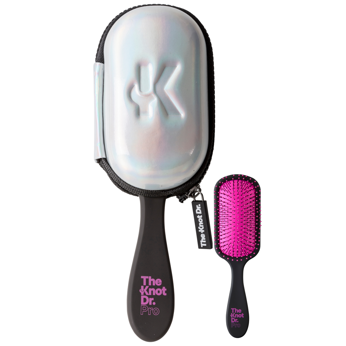 The Knot Dr. Purple Pro Mini With Case Hairbrush